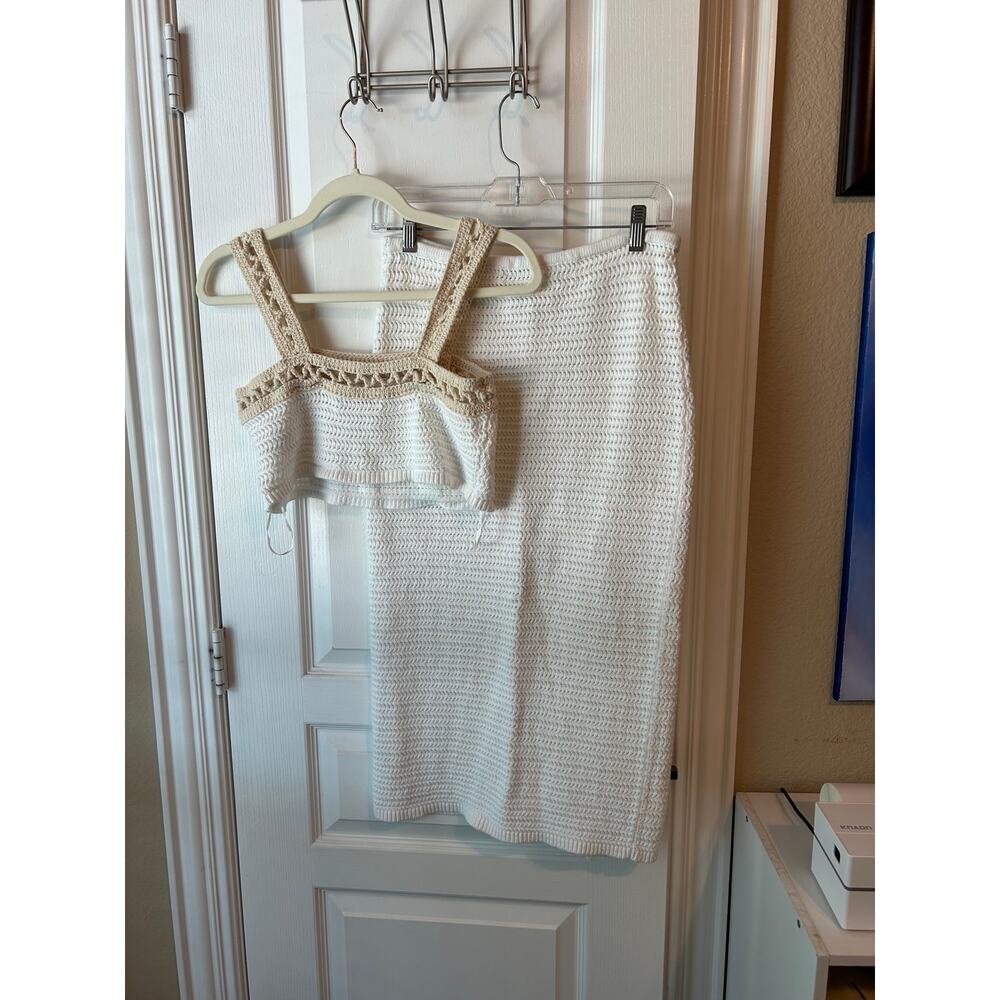 House of Harlow White Knit Two Piece Set Large - Picture 4 of 6